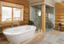 Дизайн ванной комнаты в деревенском стиле