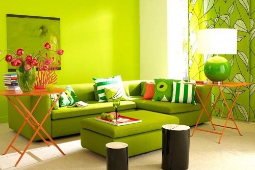 Зеленый цвет в интерьере дома